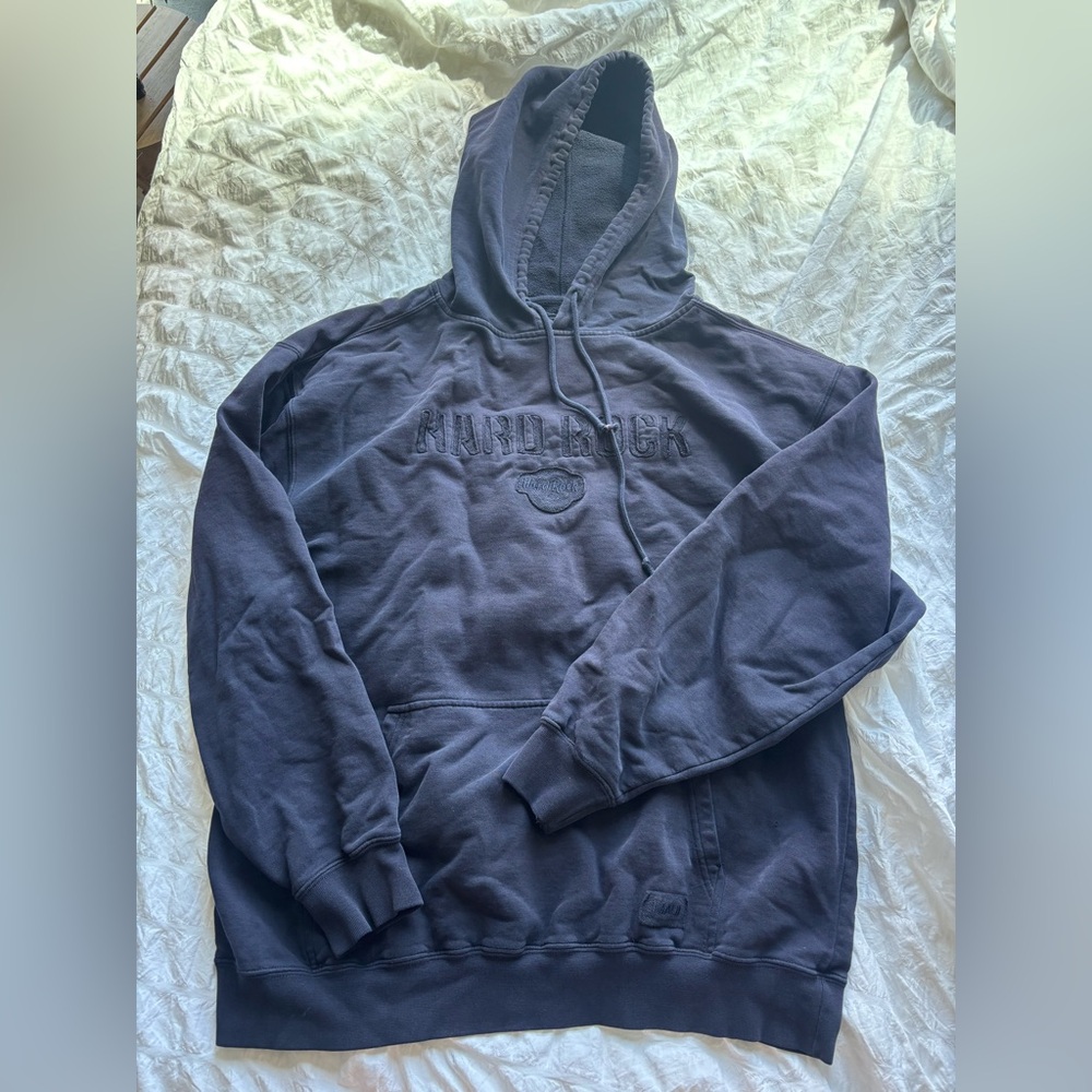 Hard Rock Cafe Dark Navy Pullover Hoodie for Men